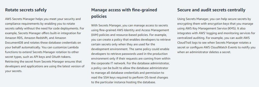 AWS Secrets Manager Screenshot 1