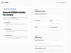 Secure Contractor SWMS Submission Portal