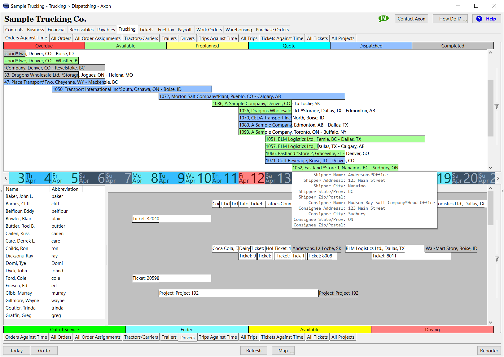 Axon Trucking Software