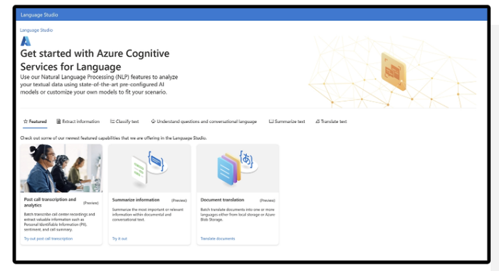 Azure AI Language Screenshot 1