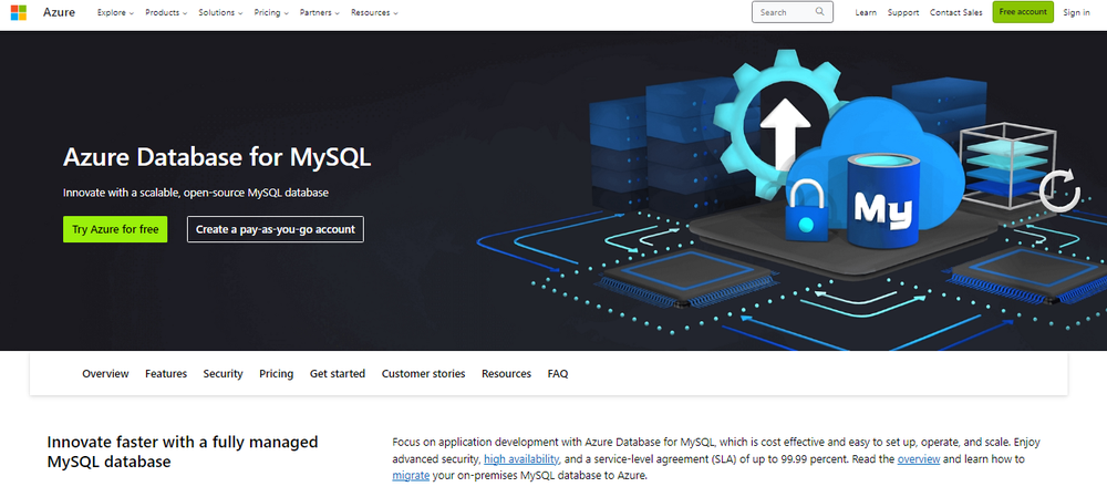 Azure Database for MySQL Screenshot 1