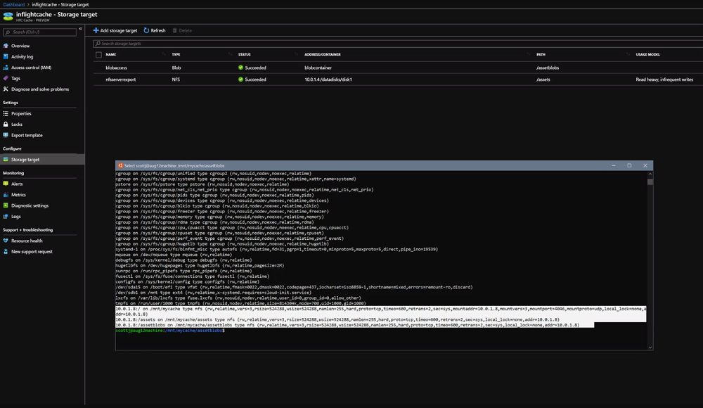 Azure HPC Cache Screenshot 1