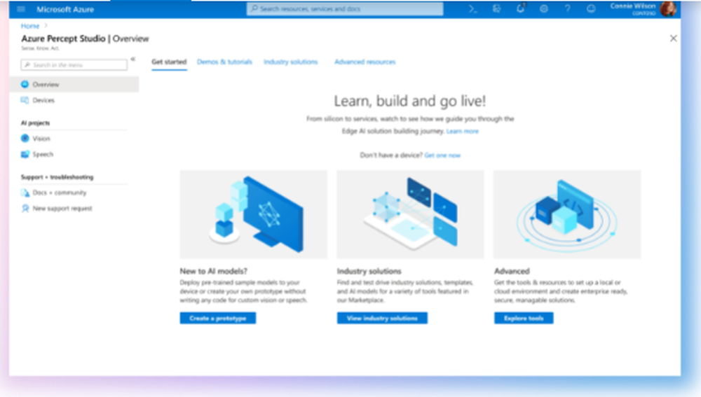 Azure Percept Screenshot 1
