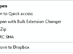 Windows explorer context menu