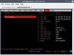 Packet generator definition screen