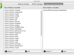 Files/folders included and or excluded tab  (Mac OS)
