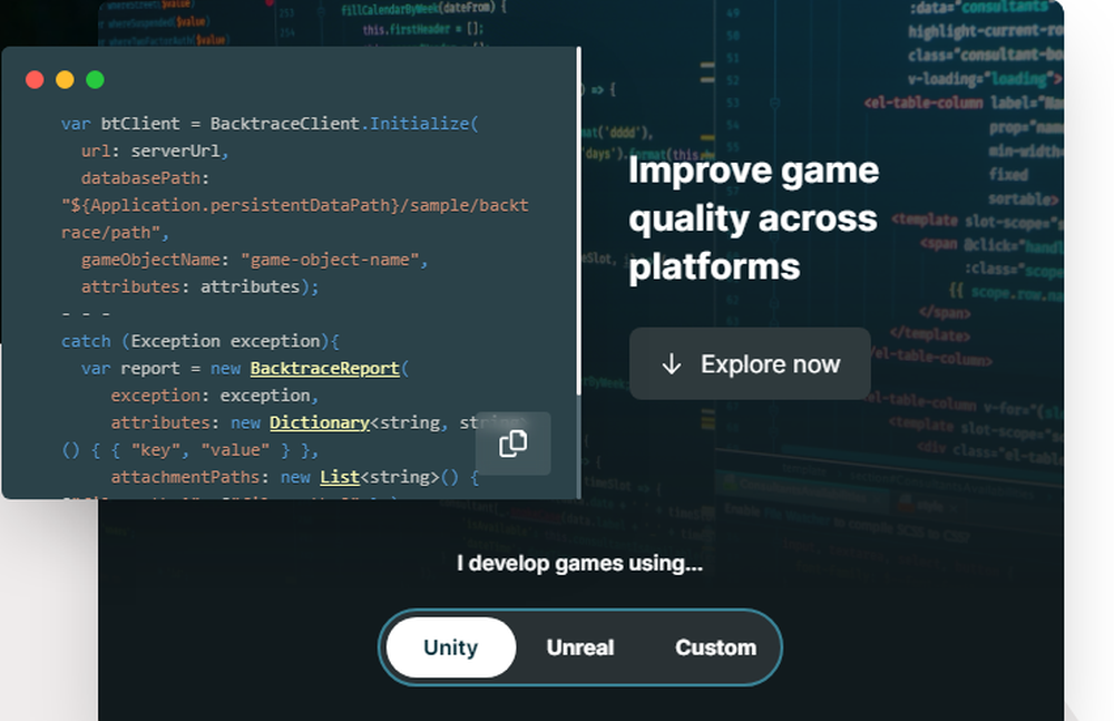 Backtrace Screenshot 1
