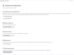 Backup configuration advanced settings