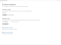 Backup configuration page
