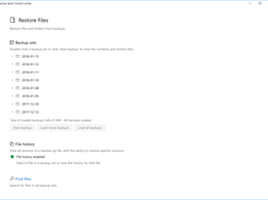 Restore and search page