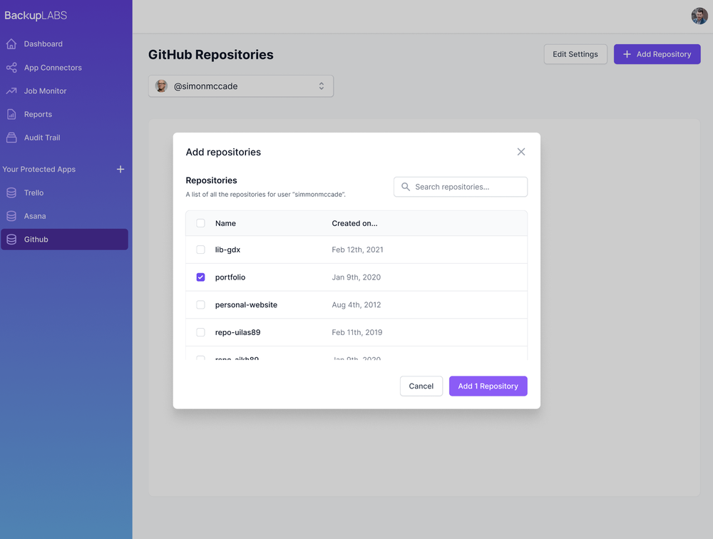 GitHub add repo