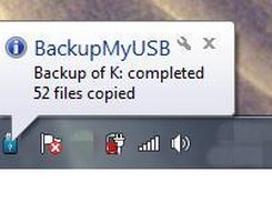 Backup completed notification