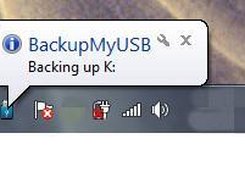 Backup started notification