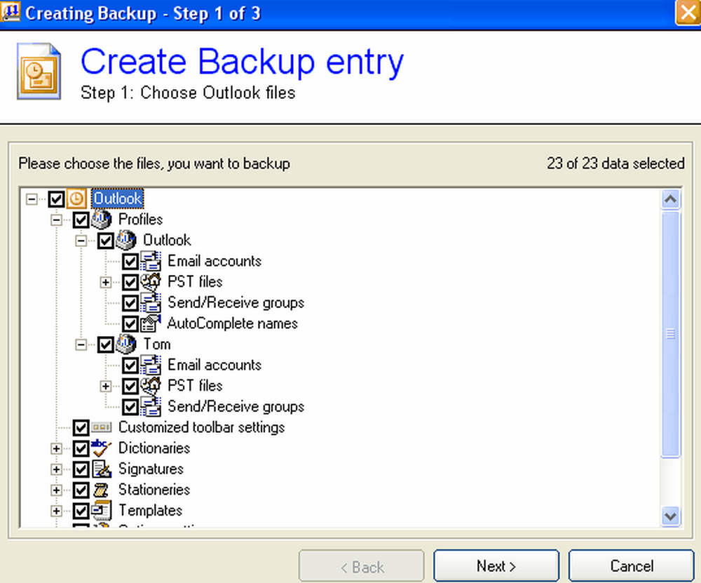 BackupOutlook Screenshot 1