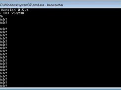 BACnet Weather started at the command line.