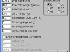GNU Exterior Ballistics Computer - Main Window