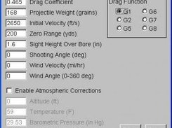 GNU Exterior Ballistics Computer - Main Window