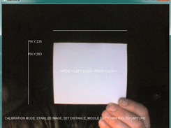 Viewing an object of straight lines and using line detection helps with through-calibration