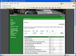 The shopping cart catalog in BananaPanel.