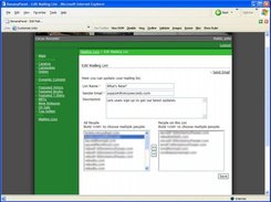 The mailing list manager in BananaPanel.