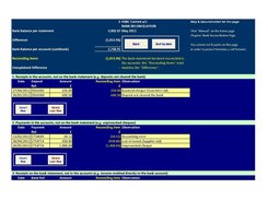 Bank Reconciliation Page