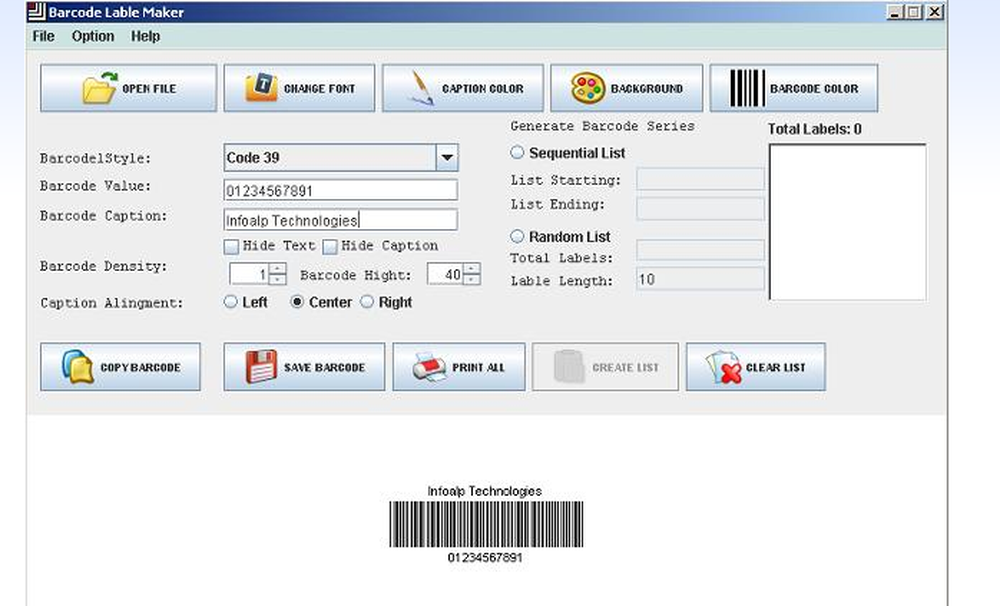 Barcode Label Maker Software Screenshot 1