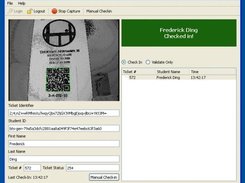 Checking in a valid ticket using its QR barcode