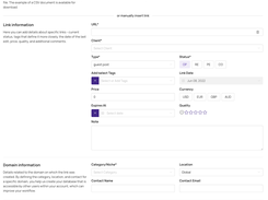 Add new link building opportunities manually or in bulk through a CSV file