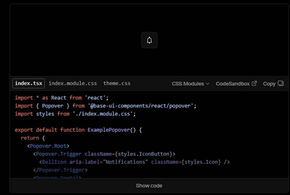 Base UI Screenshot 1