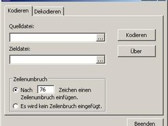 Das Hauptfenster von Base64W