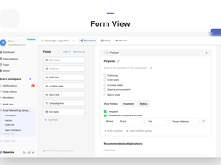 Create forms with Baserow's drag-and-drop Form View. Collect data easily that feeds directly into your database, creating a single source of truth.