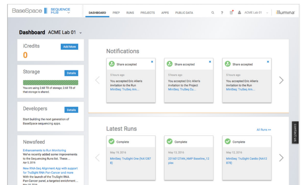 BaseSpace Sequence Hub Screenshot 1