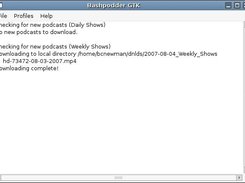 The main (and currently only) screen for Bashpodder GTK
