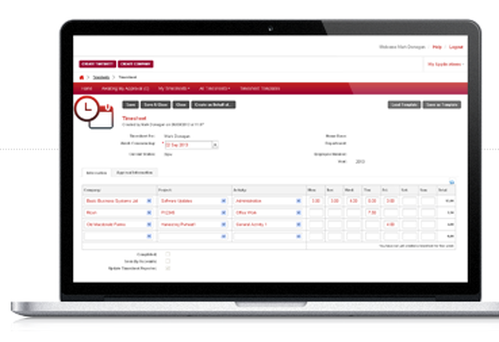 Basic Online Timesheets Screenshot 1