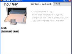 first screen: Input Tray (place documents to load)