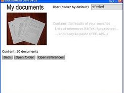 screen 4: My Documents- copies of items+ lists of references
