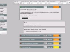 Screenshot of buglist with admin logged in