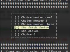 a simple program use basicmenu.h library