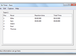 The live update race window during a simulated race.