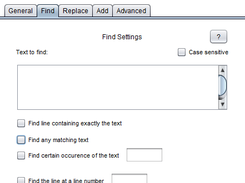 The find settings menu