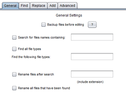 The general settings menu