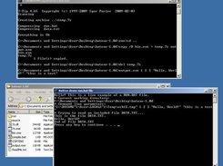 A completed compiling process with the compiled file running