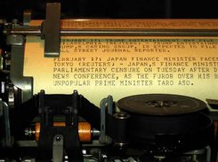 Model 15 Teletype typing an RSS feed