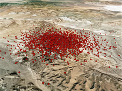 Epicenter points for one event (post burn in)