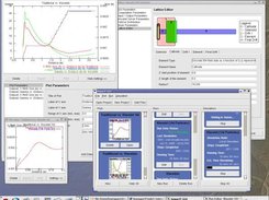 Early version showing plots, lattice editor, & main window.