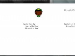Screenshot of r0.0.2: character sheet with spells cast