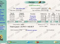 Invoice page for Hairdresser