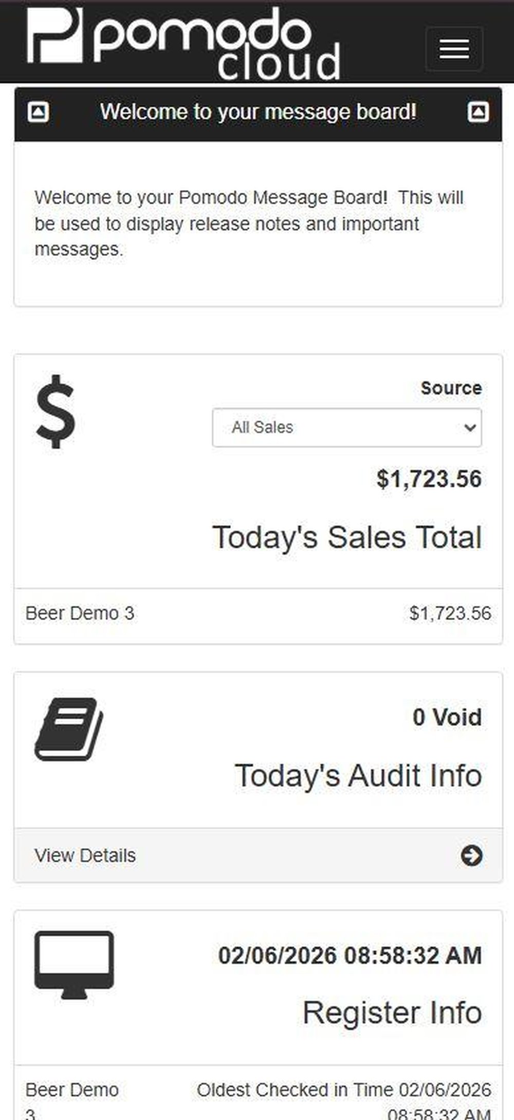 Dashboard for Information at a Glance