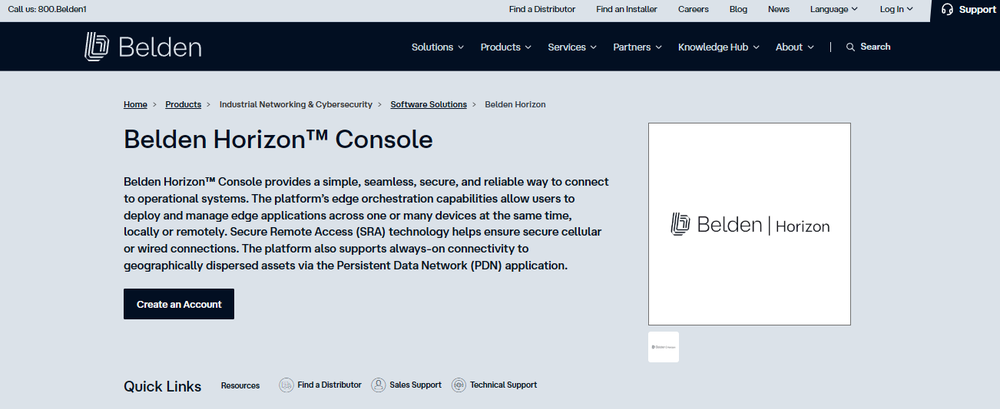 Belden Horizon Console Screenshot 1
