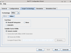 Configuration wizard, target technology Xilinx